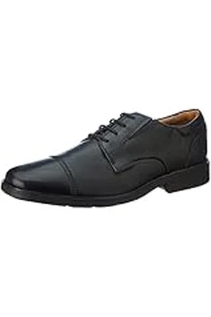 Clarks Heren lite Cap Oxford, Black Leather, 43 EU