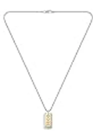 HUGO BOSS Jewelry DEVON-collectie tweekleurige hanger met ketting voor heren, 1580576