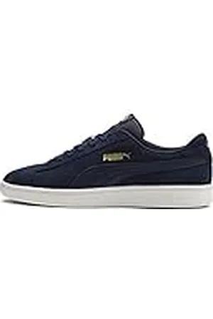 PUMA Unisex Smash v2 Sneakers, Peacoat- Team Gold-Whisper White, 38.5 EU