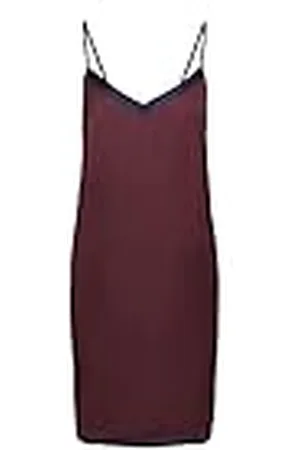 ESPRIT Bodywear Dames Satin Colour Block CVE Chemise, Bordeaux RED, 38