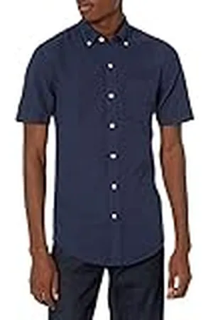 Amazon Slim-fit Short-Sleeve Solid Pocket Oxford Casual Shirt, ,XL-XXL