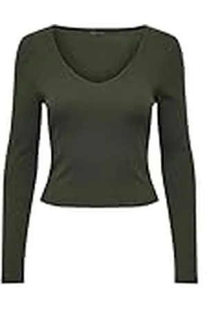 ONLY Dames Onlkaya L/S V-hals korte top JRS pullover, , M