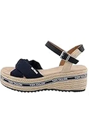 TOM TAILOR Dames 7490040003 sandalen met sleehak, marineblauw, 40 EU, , 40 EU