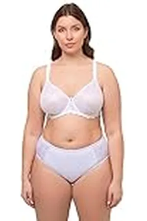 Ulla Popken Dames grote maten grote maten plus size beugelbeha, voorgevormd, Jacquard-kant 812655, , 100D