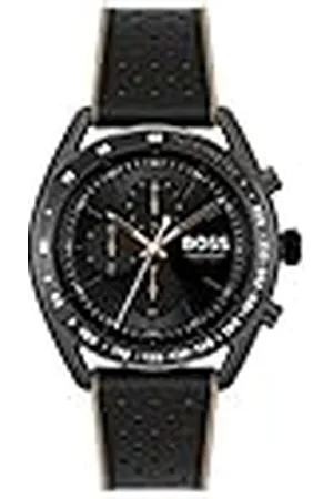 HUGO BOSS Chronograaf kwartshorloge met bruine siliconen armband voor heren - 1514022