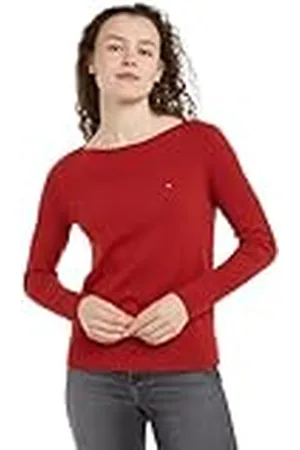 Tommy Hilfiger Dames CO Jersey Stitch Boat-NK Sweater WW0WW40099 Trui, Dark Magma, XXS, , XXS