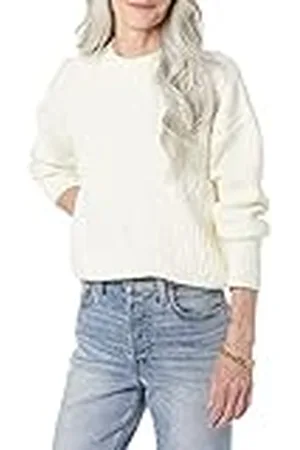 Amazon Dames Soft-Touch Moderne Kabel Crewneck Sweater (Verkrijgbaar in Grote Maat), , Medium