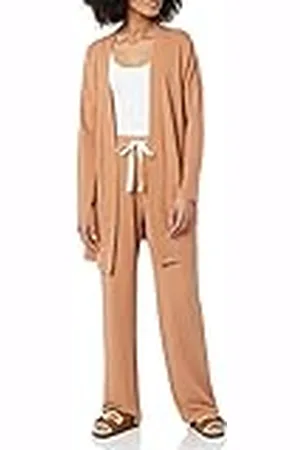 Amazon Dames Relaxed-Fit Lichtgewicht Lounge Terry Open Front Cardigan, Light Caramel, X-Large