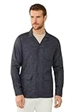 Hackett Heren Melange Overshirt Shirt, Blauw (Navy), S, , S