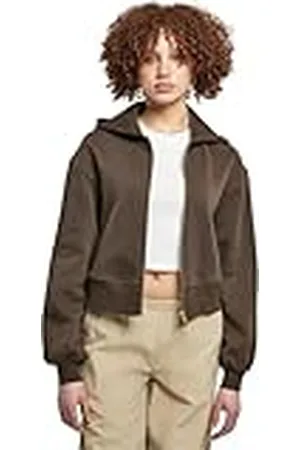 Urban classics Dames Dames Korte Oversized Zip Jacket Sweatshirt, , 5XL