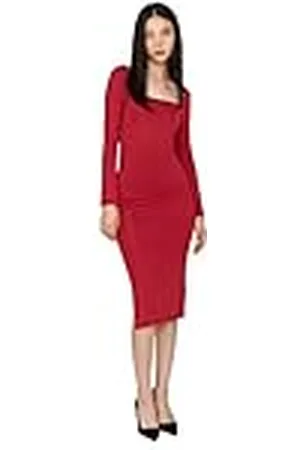 Trendyol Dames Midi Bodycon Getailleerde Gebreide Jurk, , XL
