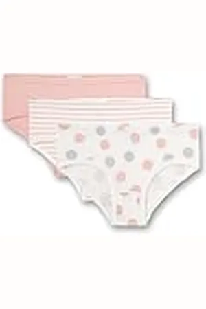 Sanetta Meisjes-hipslips (verpakking van 3) roze strepen grijs-roze stippen allover en effen | Hoogwaardige en duurzame katoenen onderbroek voor meisjes Inhoud: 3-delige set ondergoed voor meisjes