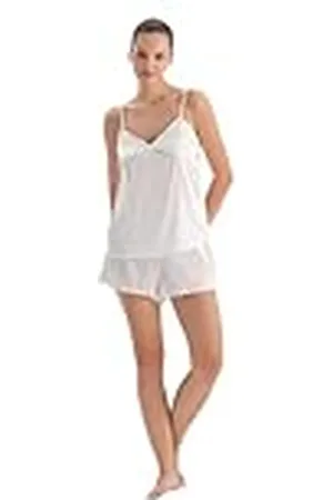 Dagi Dames White Lace Gedetailleerd Satijn Bride Camisole Suit, 38, , 38