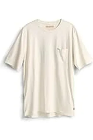 Fjällräven Heren Outdoor T-shirt van biologisch katoen met ritszak, Eggshell, S, , S