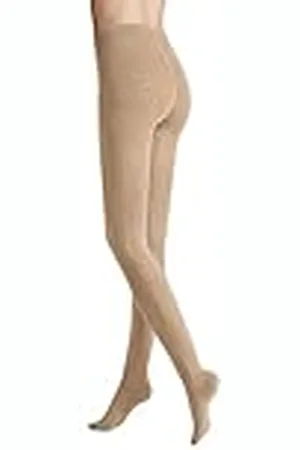 Hudson Unbekannt 025560 RELAX MONTANA, ondoorzichtig, gebreide panty, 44/46, beige, van 90% katoen, katoenen panty, versterkte punt en hiel, , 44/46
