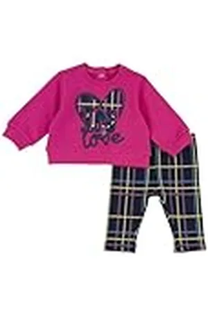 chicco Set van warm katoen: sweatshirt en leggings trainingspak voor meisjes 0-24, , 3 Maanden