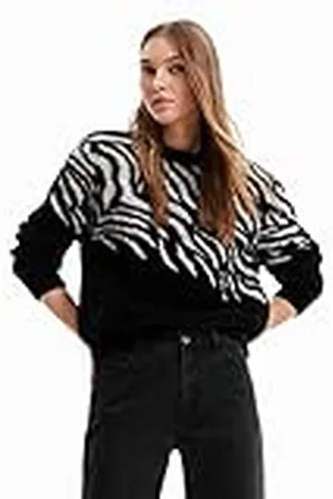 Desigual Dames JERS_Flow 2000 Black Sweater, XL, , XL