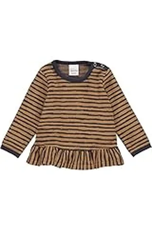 Green Cotton Baby - meisjes Stripe Peplum L/S T baby T-shirts en tops, , 68 cm