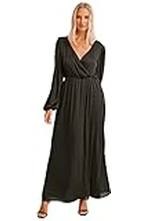 NA-KD Dames ballonmouw gestructureerde maxi-jurk casual, , 30