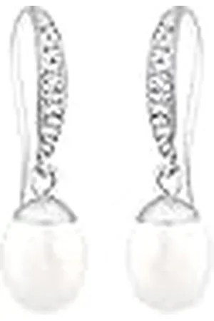 Elli Oorbellen Dames Zoetwater Gekweekte Parels met Kristallen in 925 Sterling Zilver