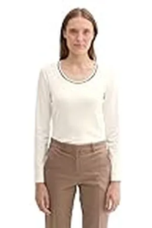 TOM TAILOR T-shirt met lange mouwen voor dames, , XXL