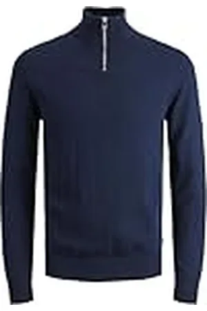 JACK & JONES Heren Jjeemil Knit Half Zip Noos Gebreide Trui, Marineblauwe blazer, L