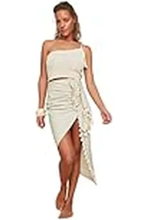 Trendyol Dames Beachwear Maxi Ruche Zoom Geweven Rok, , 66 NL