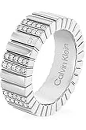 Calvin Klein MINIMALISTISCHE METALS Collectie Ring voor dames, versierd met kristallen, 54, Roestvrij staal, Geen edelsteen