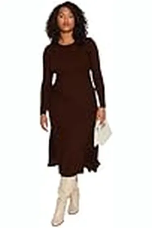 Trendyol Dames A-lijn Fitted Knitwear Plus Size Jurk, , XL