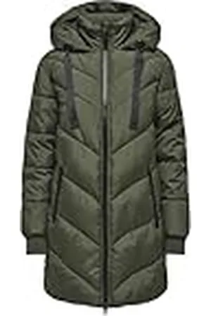 JDY Skylar Gewatteerde Hood Jacket Otw Noos voor dames, zwart zwart, XXS gewatteerde jas, , Dames, , XXS