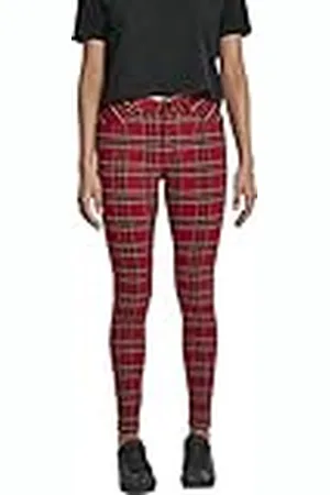 Urban classics Skinny tartan broek voor dames, , 50