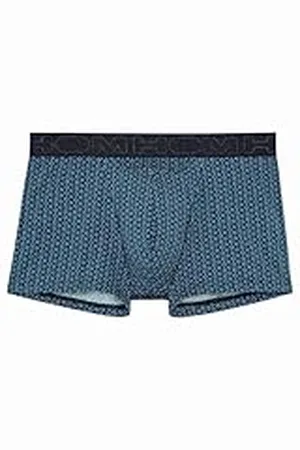 Hom Boxershorts HO1 Andy boxershorts, nauwsluitend, geometrische print, marineblauw/groen, M heren, , M