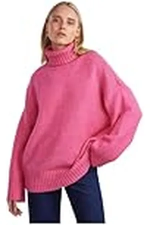 Pieces® Bestseller A/S Pcnancy LS Loose gebreide Noos Bc-trui met rolkraag voor dames, schokkend roze, XS