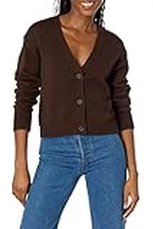 Amazon Dames Relaxed Fit V-hals Cropped Cardigan, , XX-Large