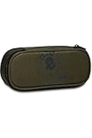 Invicta Round Plus-etui met logo, legergroen, school en vrije tijd
