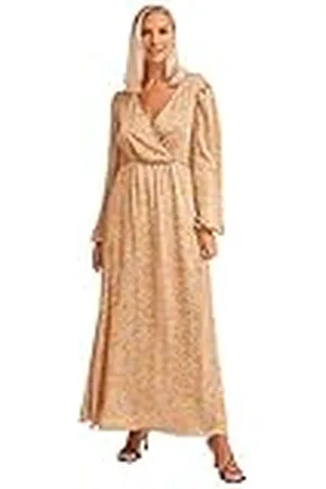 NA-KD Maxi-jurk met ballonmouwen voor dames, gestructureerde maxi-jurk, casual, , 40