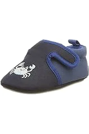 Sterntaler Uniseks baby kruipschoenen, antislip zool, klittenbandsluiting, krabmotief, kleur: marine, maat: 23/24