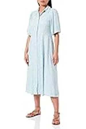 Y.A.S STELLI 2/4 Shirt Dress S Midi Jurk, Sky Blue/AOP: STELLI Print, XS
