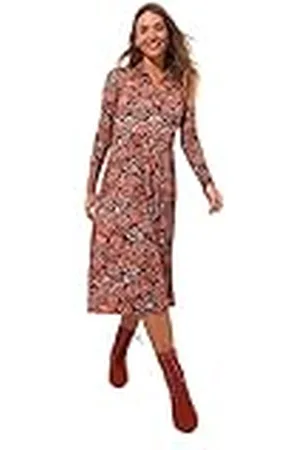 Joe Browns Superzachte jersey midi-jurk met bloemenprint en ritssluiting aan de voorkant, casual, Meerkleurig, 40