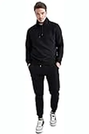 DeFacto Heren sjaalkraag slim fit basic sweatshirt, , XXL