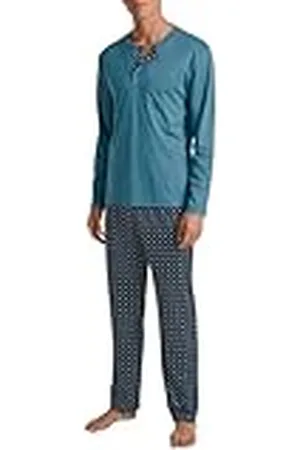 Calida Relax Choice lange herenpyjama, van 100% Supima-katoen, met stof beklede elastische tailleband, , 46/48