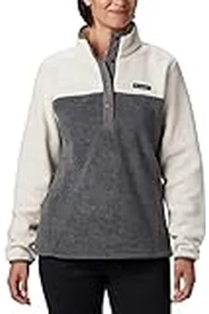 Columbia Dames Benton Springs Half Snap Pullover, City Grey Heather/Krijt, 1X