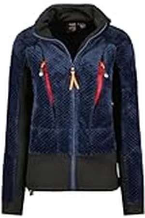 Geographical Norway Uliste Lady Warme Fleece Dames Warme Rits Jas Herfst Winter Lente Warm Vrouwen - Lange Mouwen Trui Bont Zacht Comfort Outdoor (Navy 2XL), , XXL