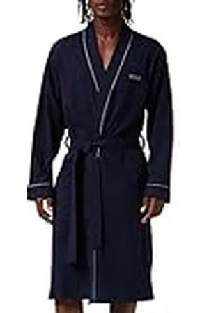 HUGO BOSS Heren Kimono BM ochtendjas van katoen-jersey met logo en biezen, , XXL