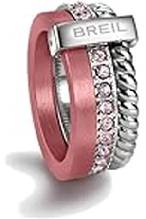 Breil Ring OGY voor dames, DE 56 (FR 16), Roestvrij staal, Kristal