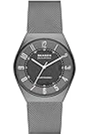 Skagen Grenen Zonne-energie Antracietgrijs Roestvrijstalen Mesh Horloge