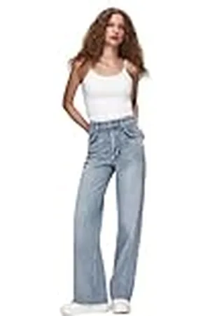 LTB Jeans Dames Danica L - Wide High Rise Basic-5-Pocket Light Wash Katoen - Maat W33L30, , 33W / 30L