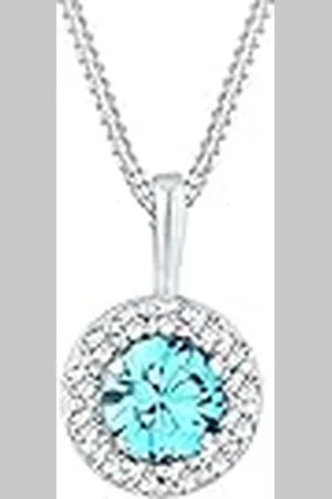 Elli Ketting 925 Sterling Zilver Kristallen Aquamarijn, Sterling zilver, Kristal