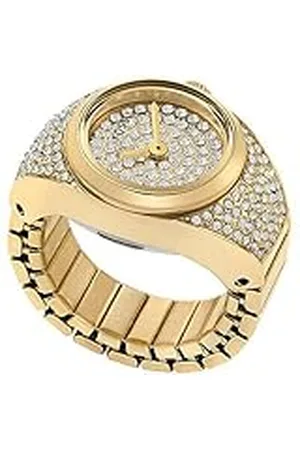Fossil Horloge ring voor dames, Quartz uurwerk met roestvrij stalen horlogebandje, 15MM