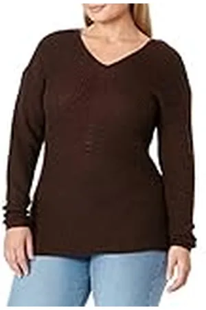 VERO MODA Bestseller a/s Dames VMSTINNA LS Back Blouse GA NOOS pullover, Coffee Bean/Detail:W. Black LACE, S